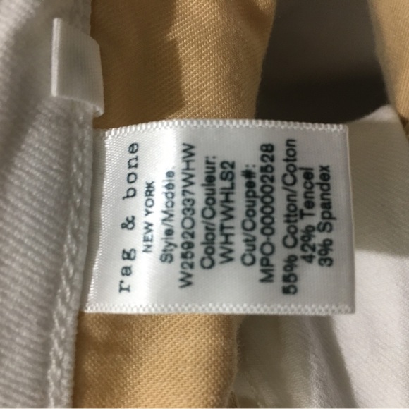 Rag and Bone White Dre Distressed Low Rise Ankle Slim Boyfriend Raw Hem size 25 - Picture 8 of 8